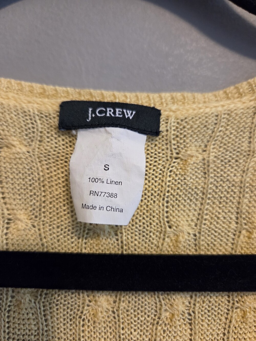 J. Crew Cable Knit Linen V-Neck Sweater Vest Y2K Vintage Butter Yellow Size S - Picture 3 of 5